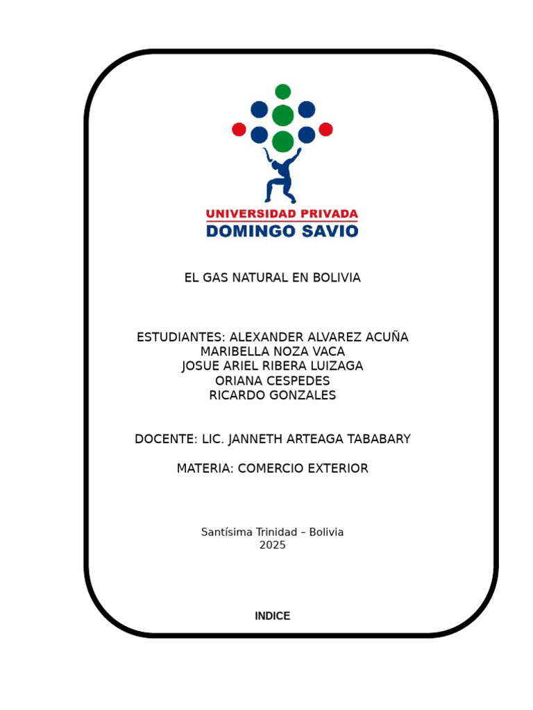 El Gas Natural en Bolivia | PDF | Bolivia | Gas natural
