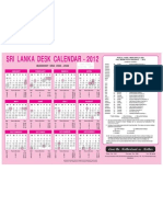 2012 Sri Lanka Holiday Calendar