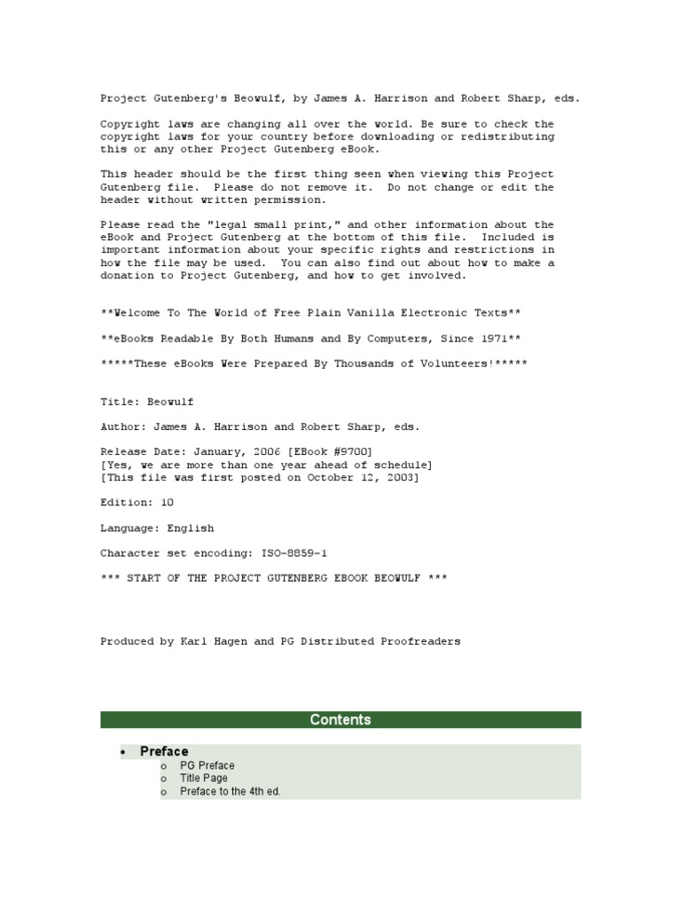 Beowulf - Old English | Beowulf | Project Gutenberg