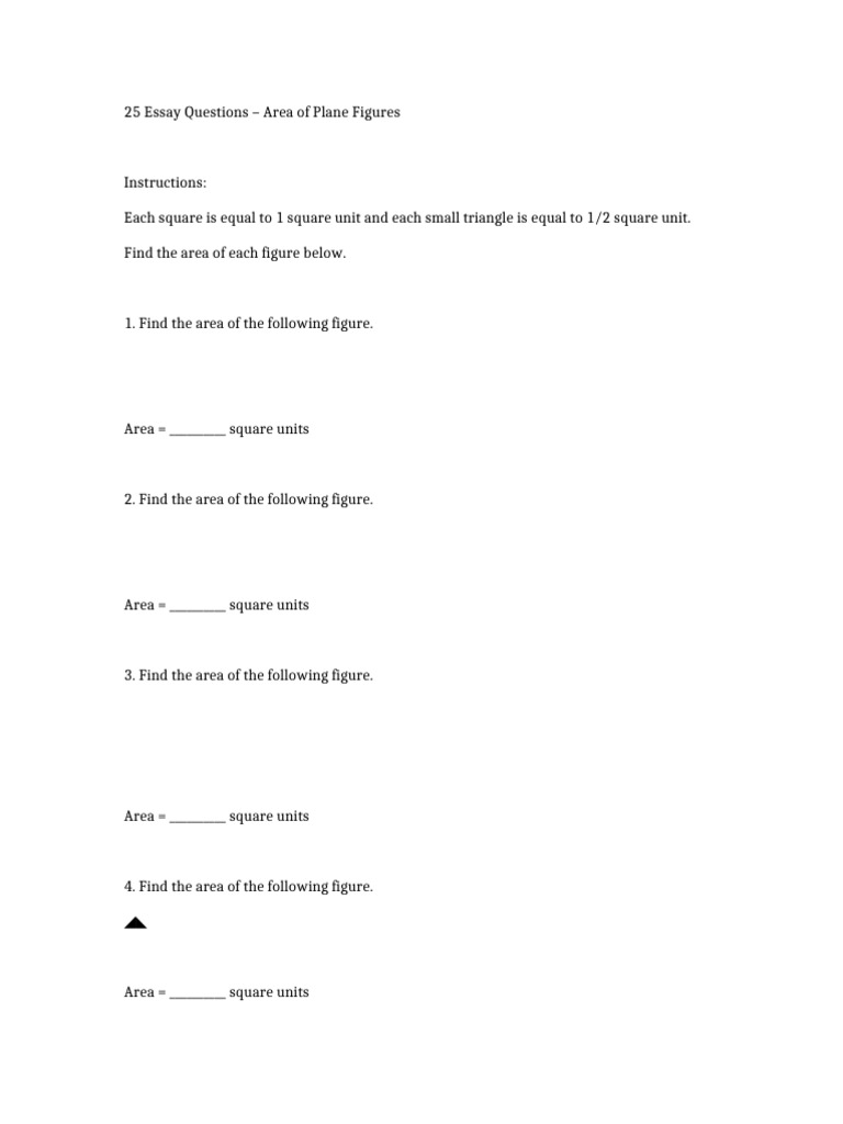 25 Area Questions | PDF
