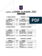 Fixture Camp. Clausura Oficial 2012