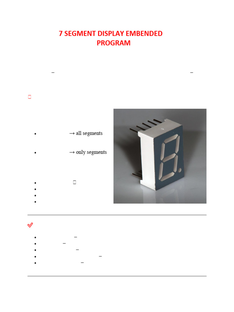 7 Segment Display Embended | PDF | Electricity | Information And ...