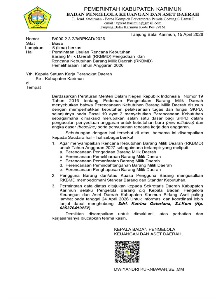 20260415102549permintaan Usulan Rkbmd Pengadaan Dan Pemeliharaan Tahun ...