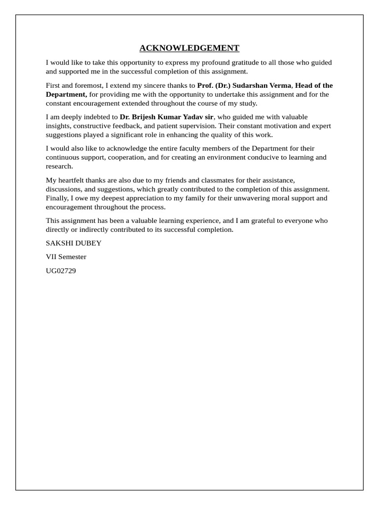 Acknowledgement | PDF