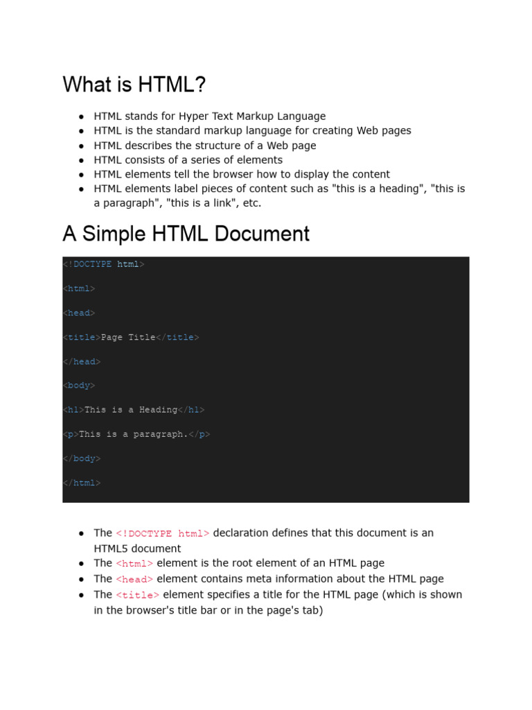 Frontend Basics | PDF | Html Element | Html