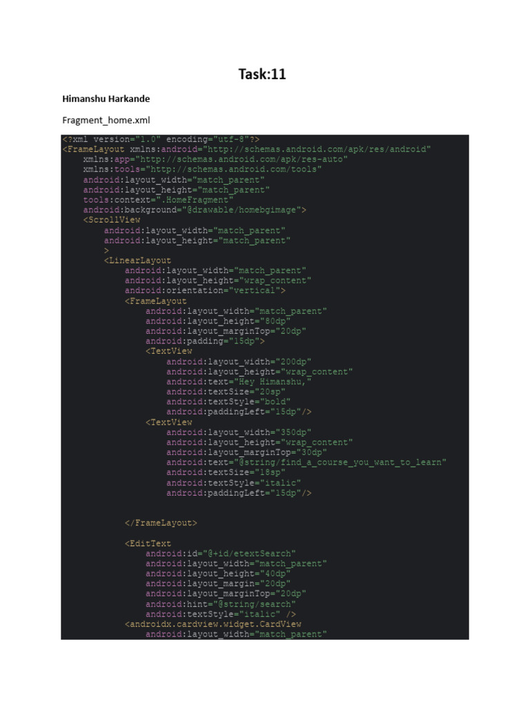 Task 11 | PDF | Android (Operating System) | Software Engineering