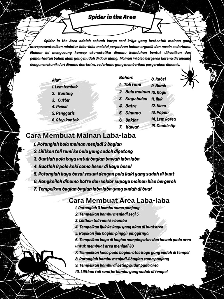 Black and White Simple Web Spider Blank Note A4 Document_20260314 ...