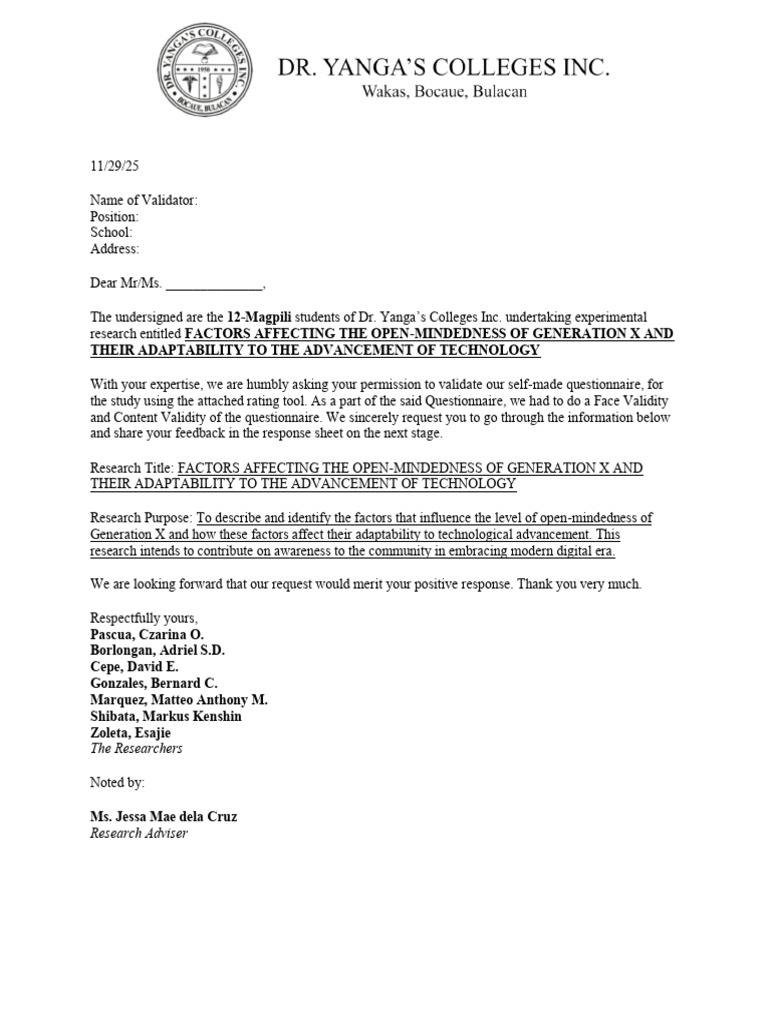 Validation Letter | PDF