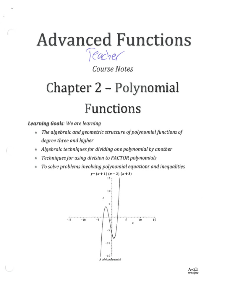 Chapter 2 Notes Filled in | PDF | Zero Of A Function | Polynomial