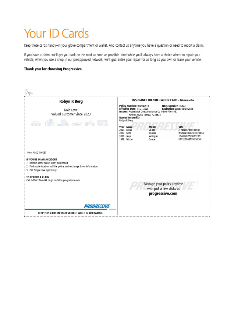p Gr Insurance Id Card Auto | PDF | Automotive Industry | Land Vehicles