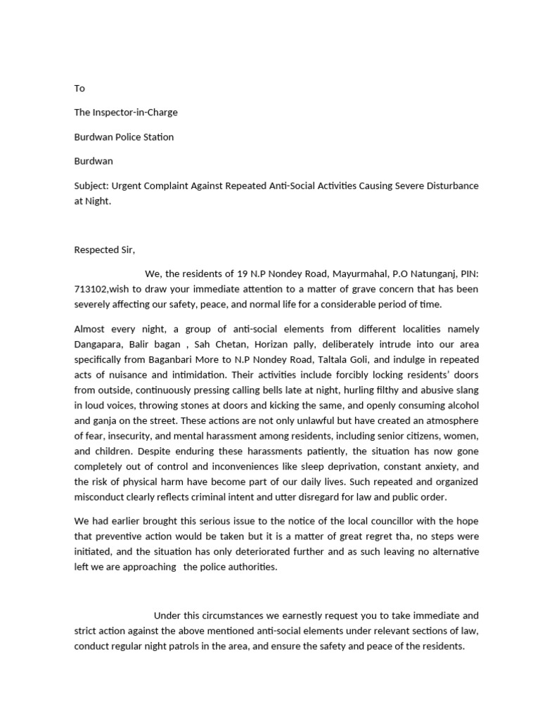 Kunal Complain | PDF