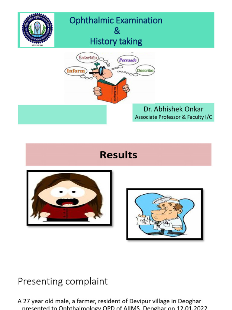 Ophtha history, Examination | PDF | Glaucoma | Ophthalmology