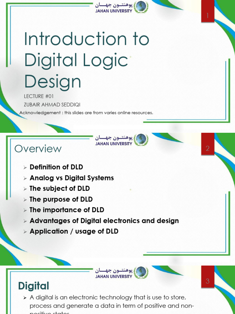 01-Introduction to Digtial Logic Design (1) | PDF | Digital Electronics ...
