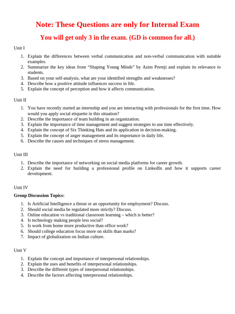 Soft Skills Questions | PDF