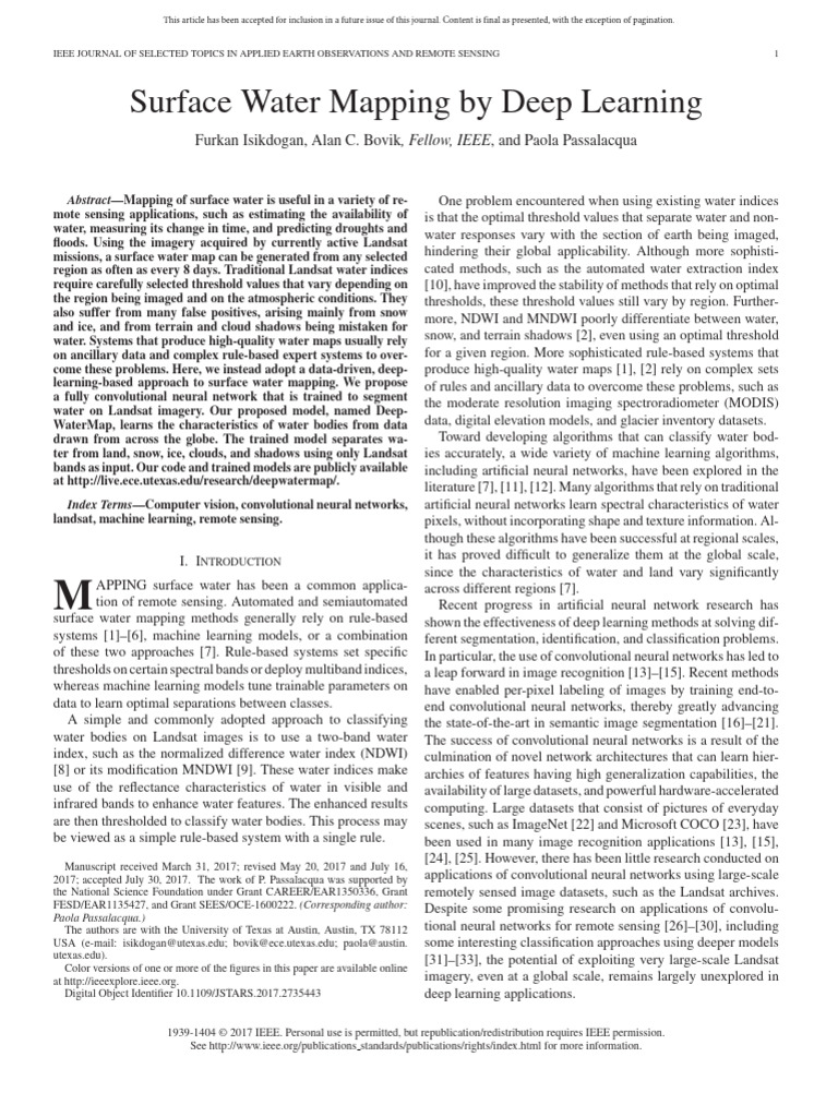 isikdogan2017_deepwatermap | PDF | Image Segmentation | Deep Learning