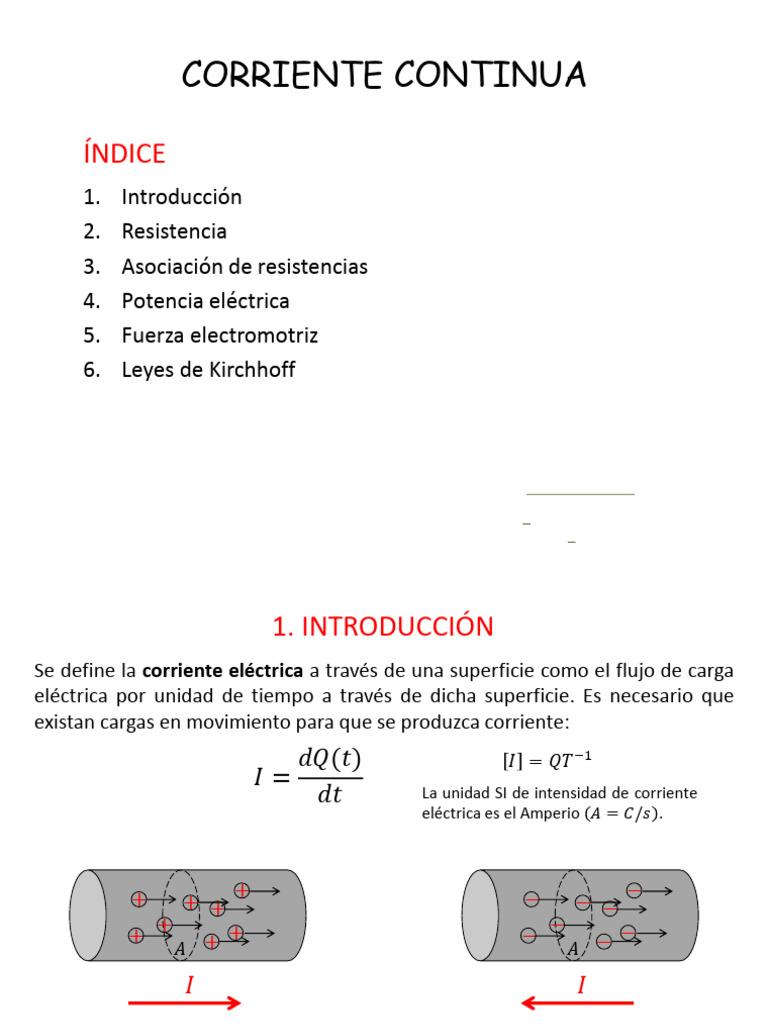 Corriente Continua | PDF | Corriente eléctrica | Resistencia Eléctrica ...