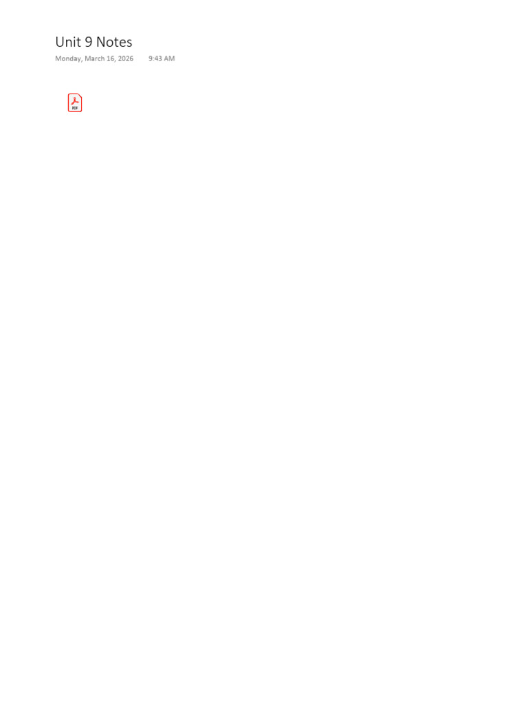 Unit 9 Class Notes | PDF