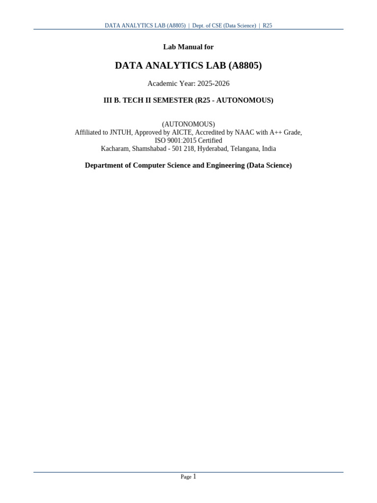 DW Lab Manual R25 | PDF
