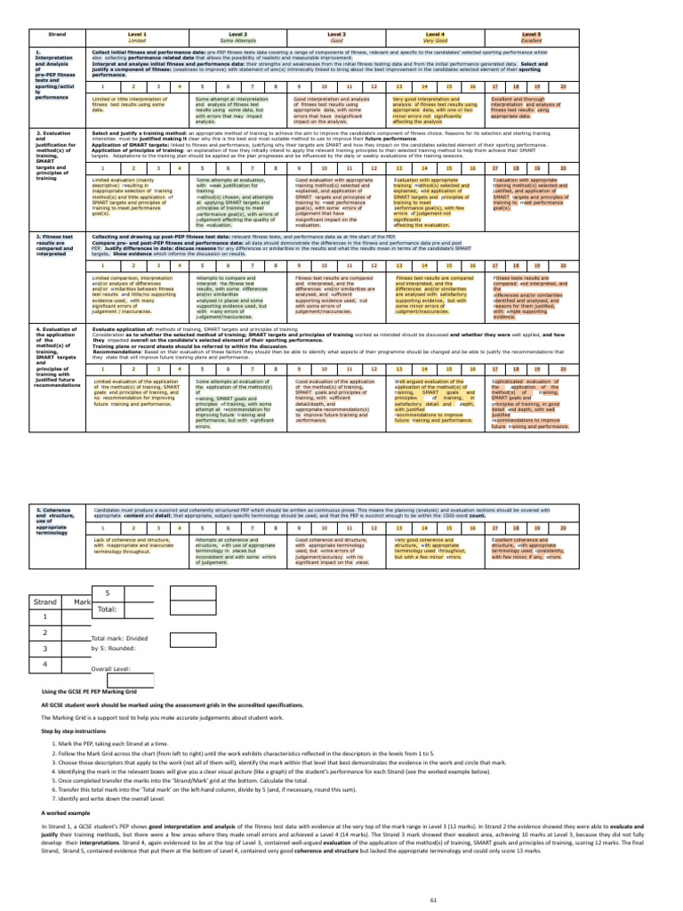 PEP Marking Grid | PDF