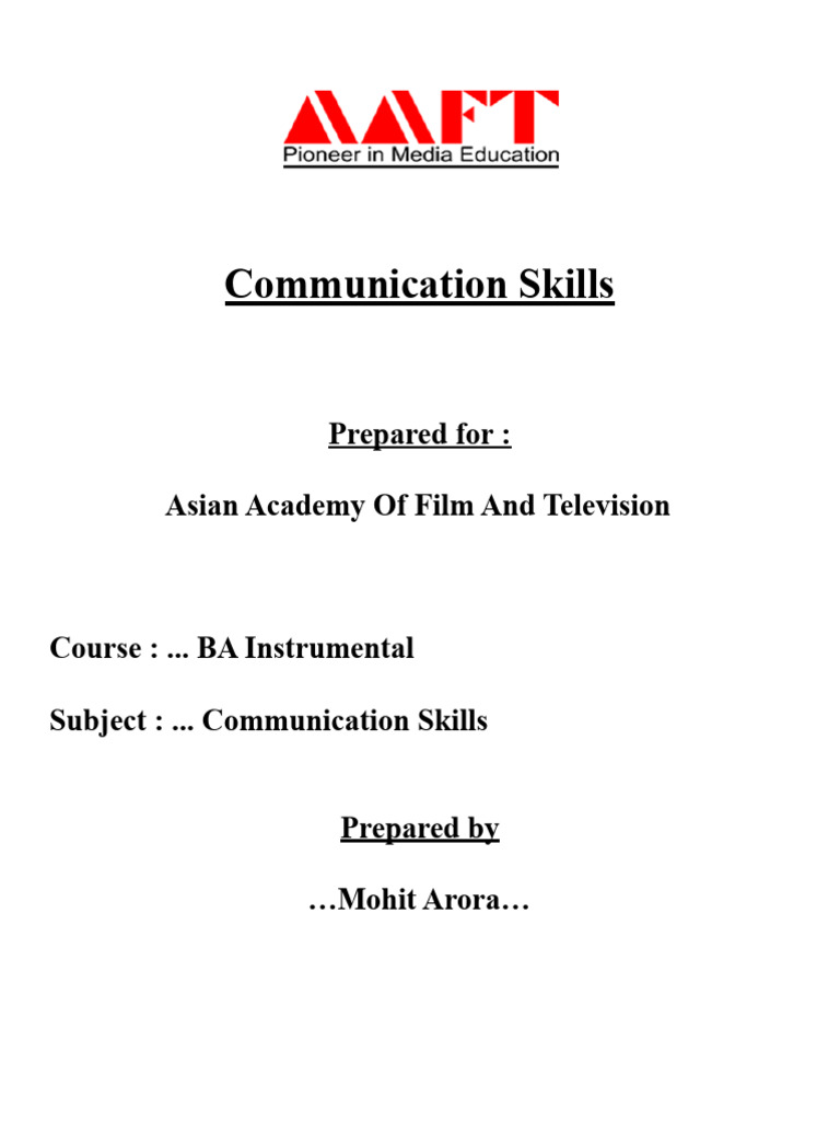 Communication Skills - BA Instrumental | PDF | Communication ...