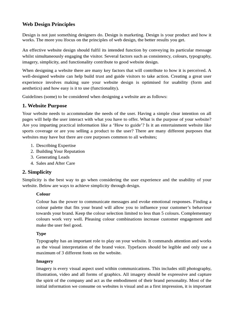 Web Design Principles | PDF | Web Design | Page Layout
