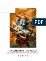 CALENDARIO LITÚRGICO - Agosto