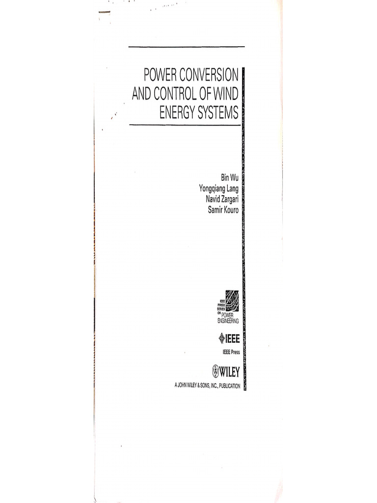 Power Conversion and Control of Wind Energy System | PDF