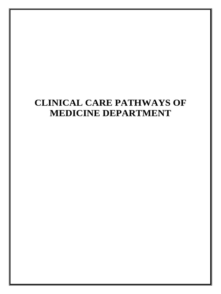 Clinical Care Pathways of Medicine Department | PDF | Hypertension ...