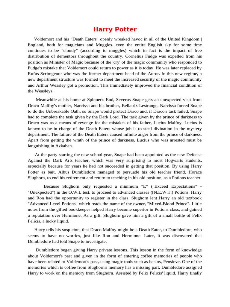 Harry Potter | PDF | Mythography | Fantasy Worlds