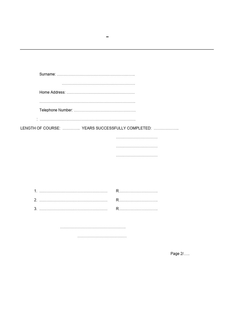 APPLICATION FORMS CONTINUATION 2026 2 | PDF