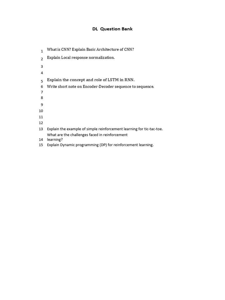 DL Question Bank | PDF