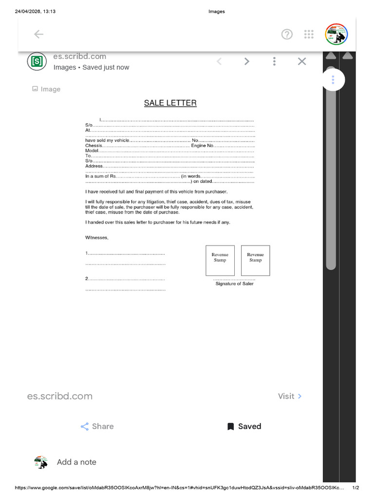 Sale Letter Formate | PDF