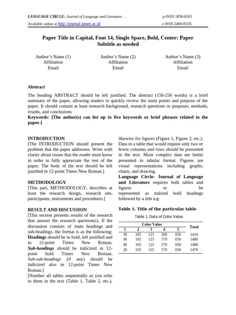 Paper Template 1 | PDF | Abstract (Summary) | Methodology