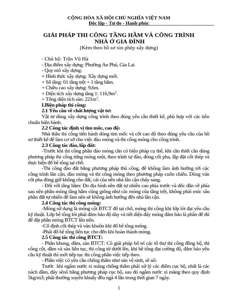 Giai Phap Thi Cong Tang Ham (Hong Phuc) | PDF