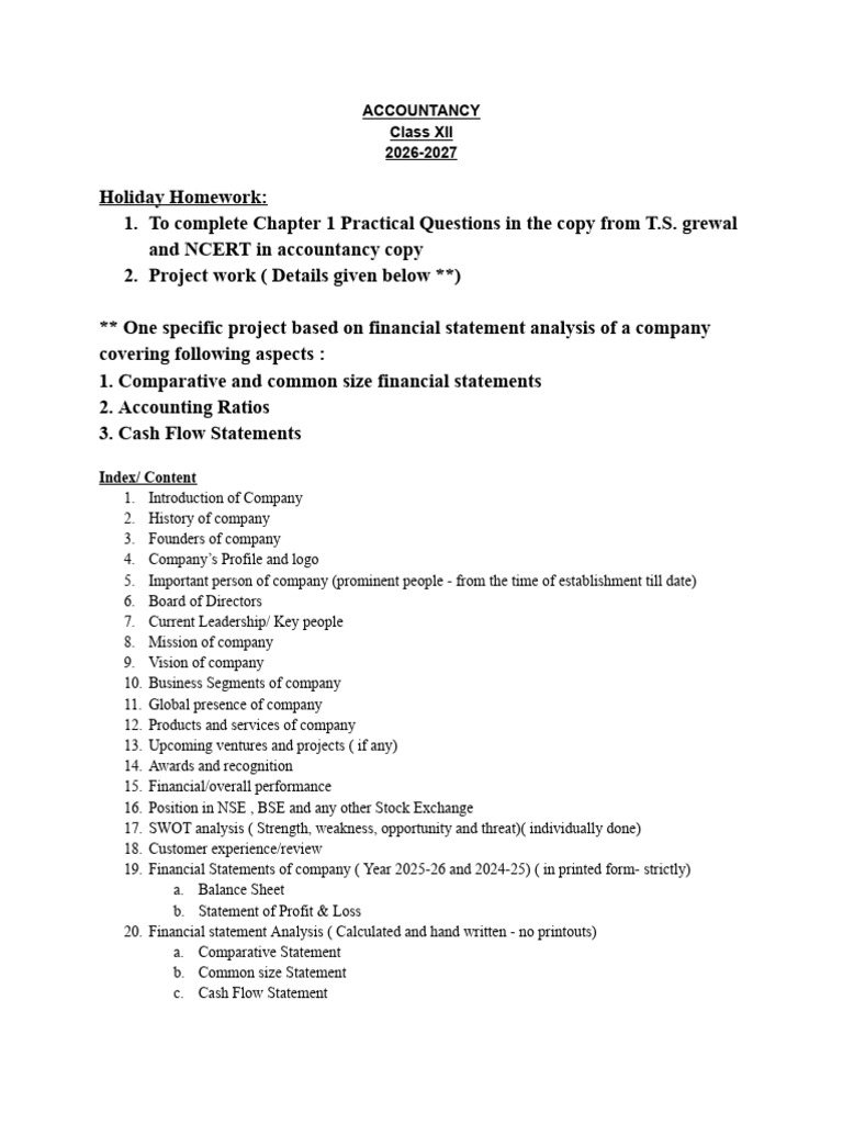 Accountancy Project Class Xii | PDF