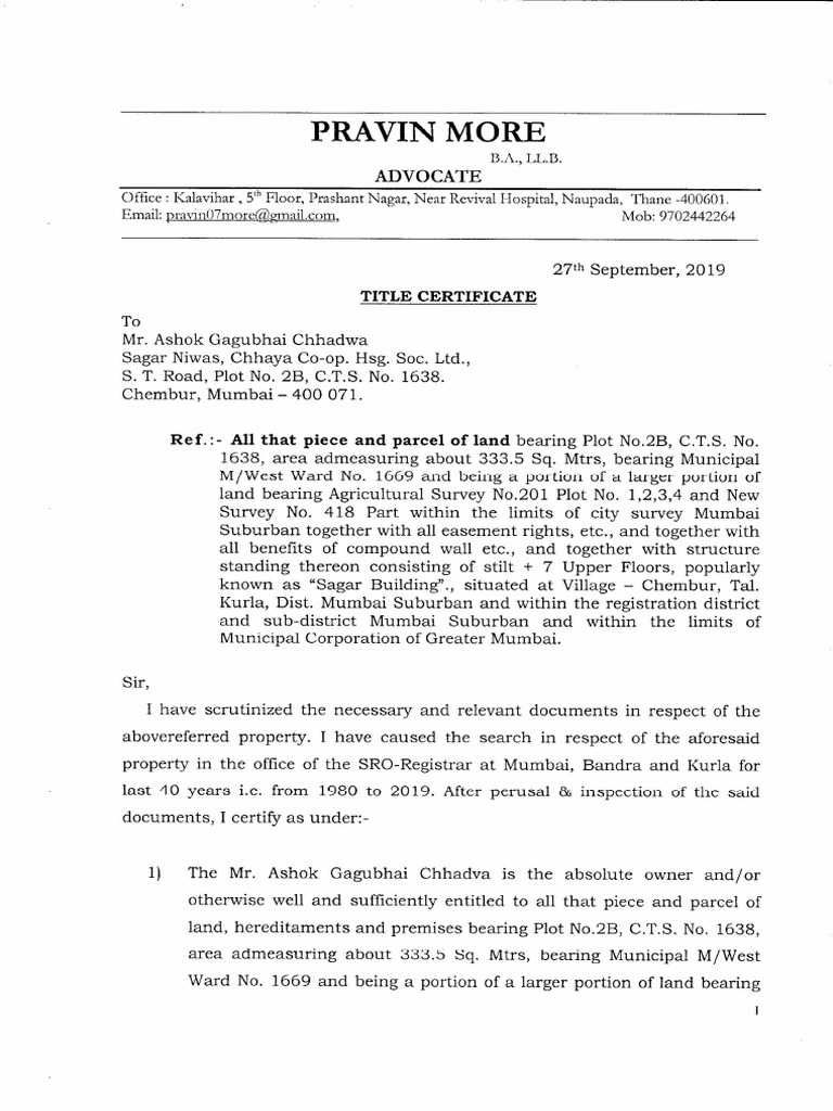 Title Certificate | PDF