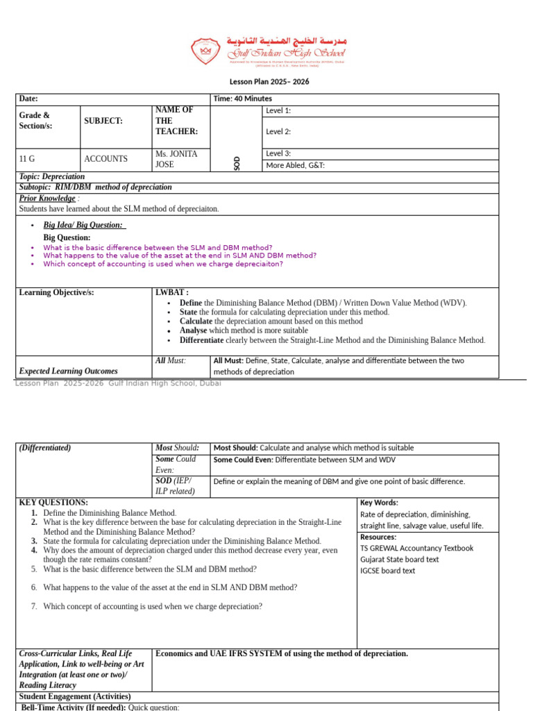 Lp 11 Accounts Depreciation Rim | PDF | Depreciation | Learning