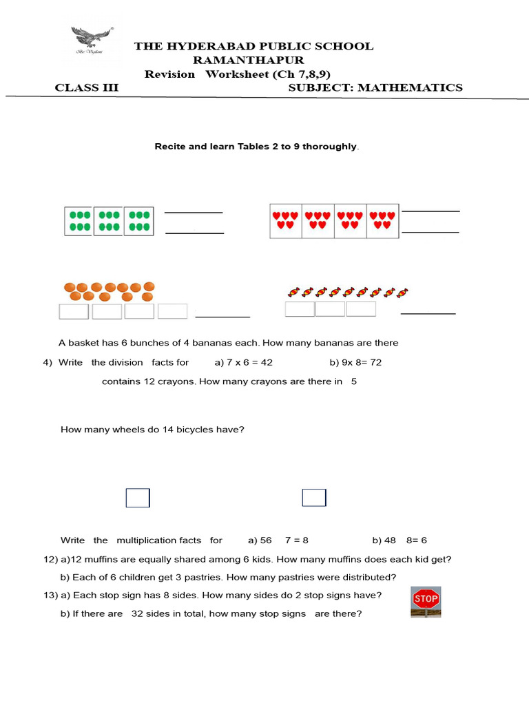 Class 3 Math - PT2 Revision | PDF | Mathematics