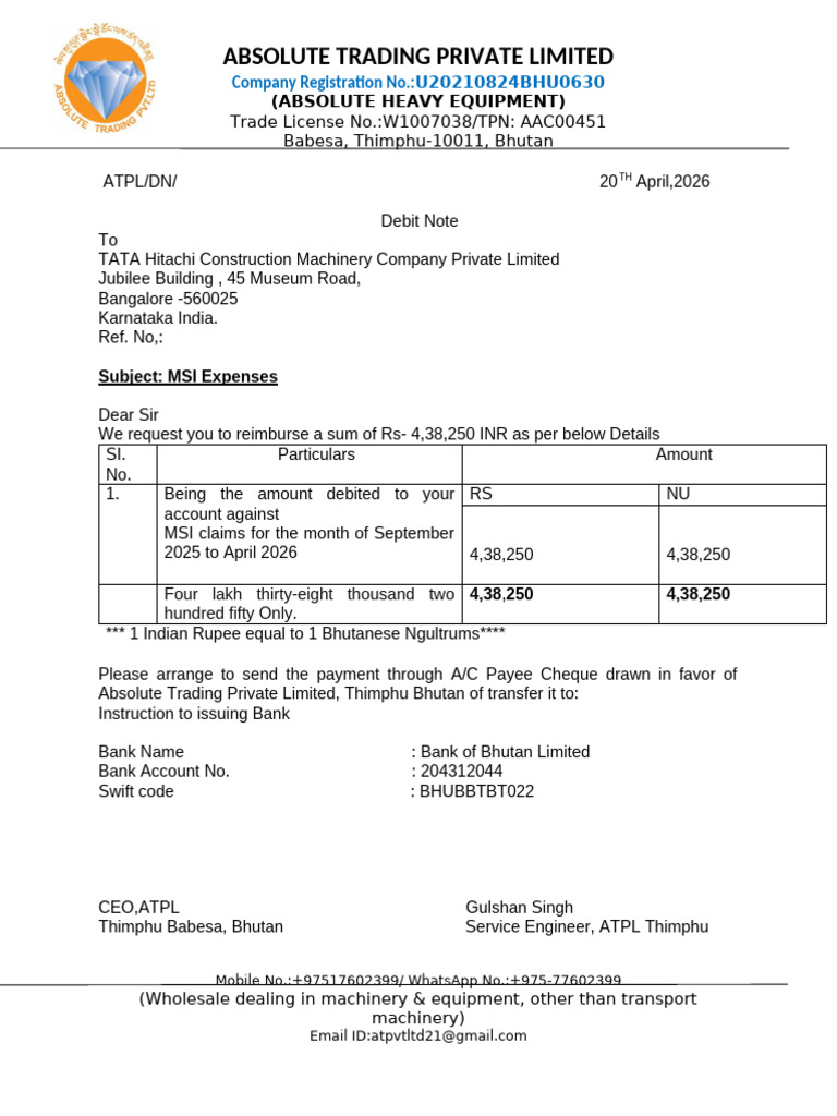 Debit Note | PDF