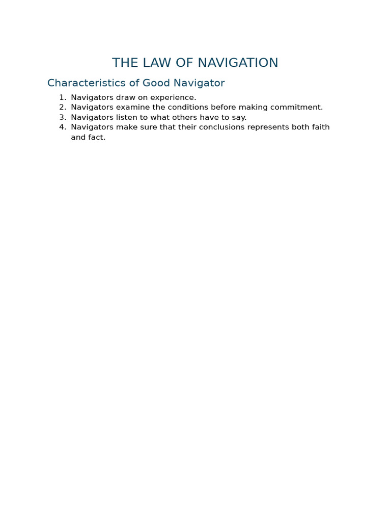 The Law of Navigation | PDF