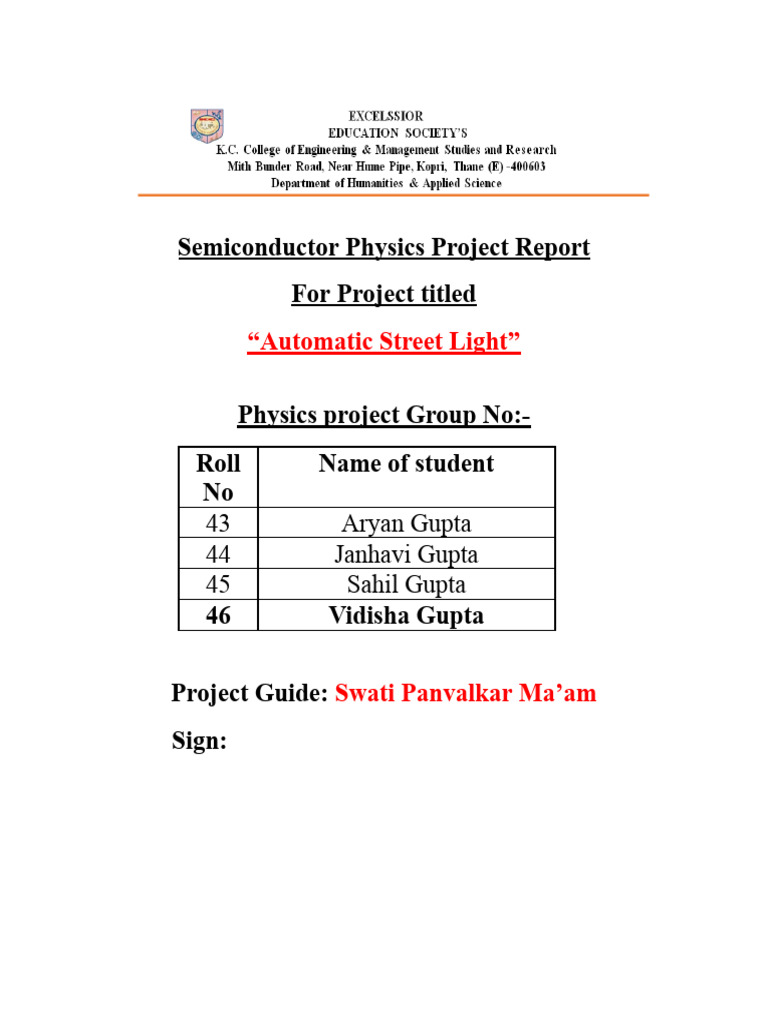 Physics Project Report | PDF | Printed Circuit Board | Diode