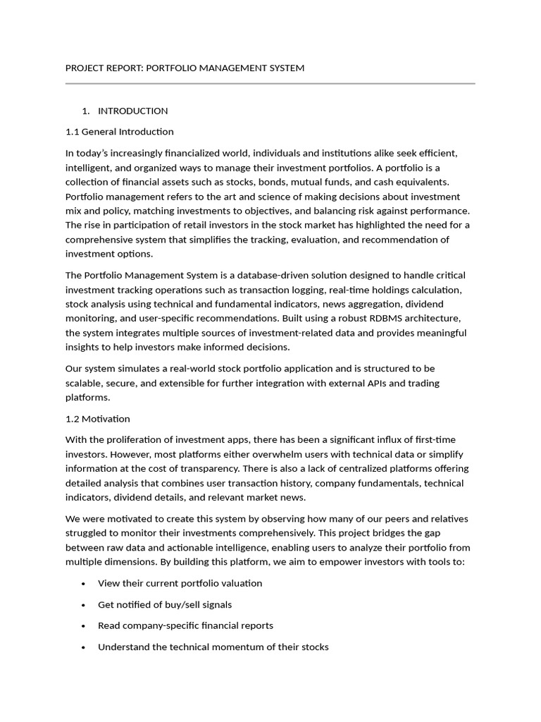 Project Report | PDF | Databases | Sql