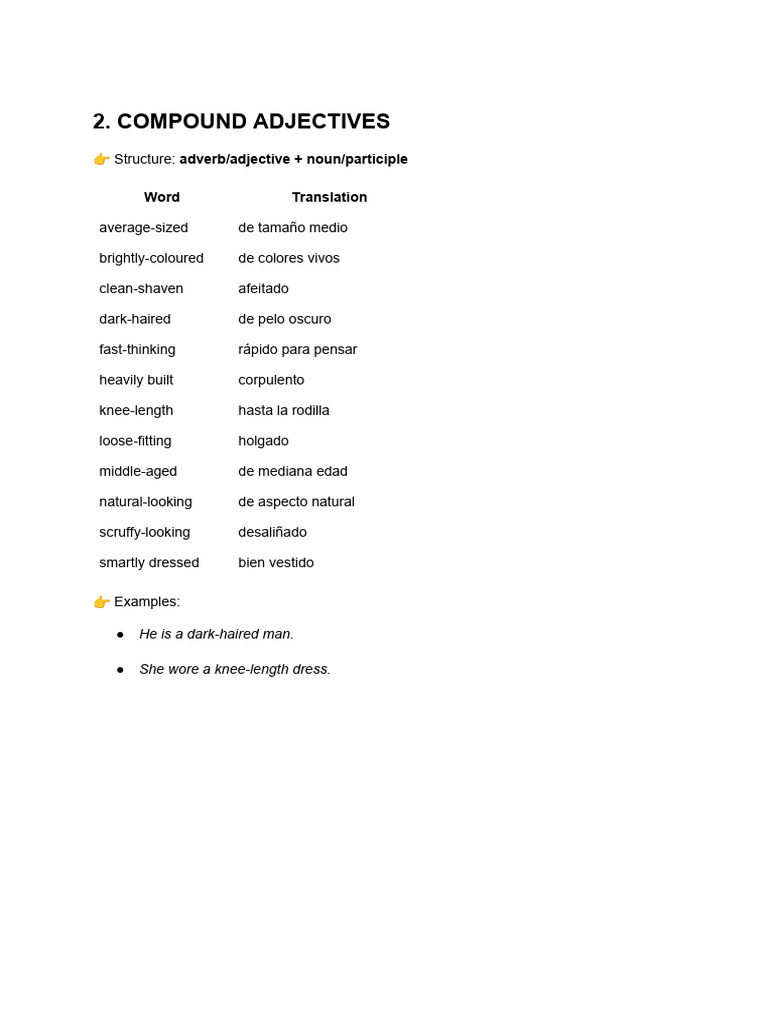 Compound Adjectives | PDF
