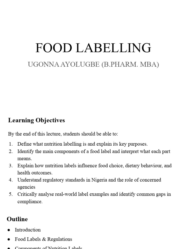 Food Labelling | PDF | Nutrition Facts Label | Nutrition