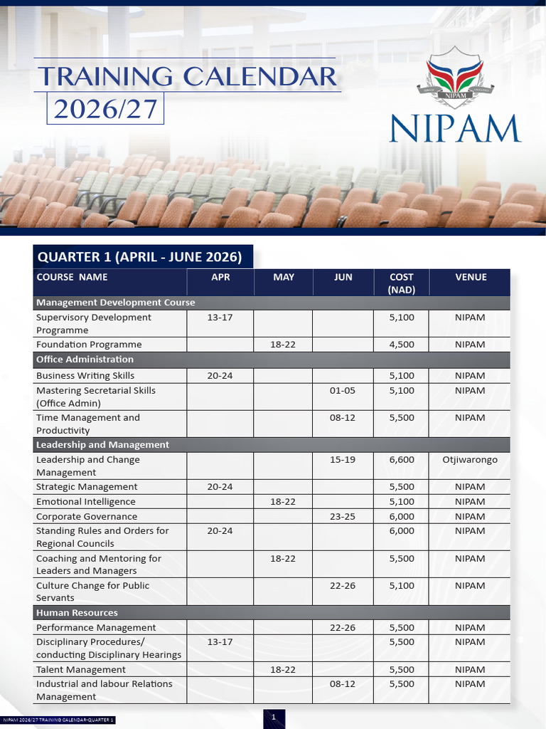 NIPAM Training 2026-2027 | PDF