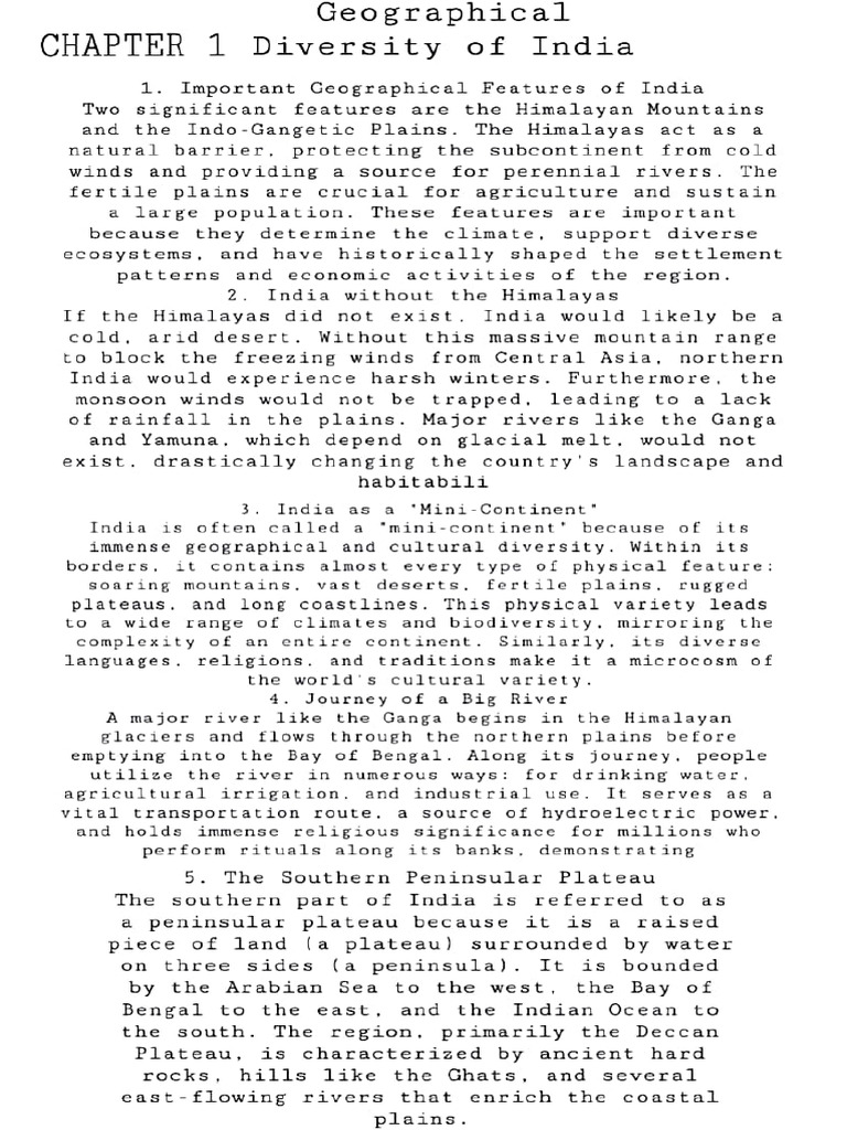 Chapter 1 Diversity of India | PDF | Himalayas | River