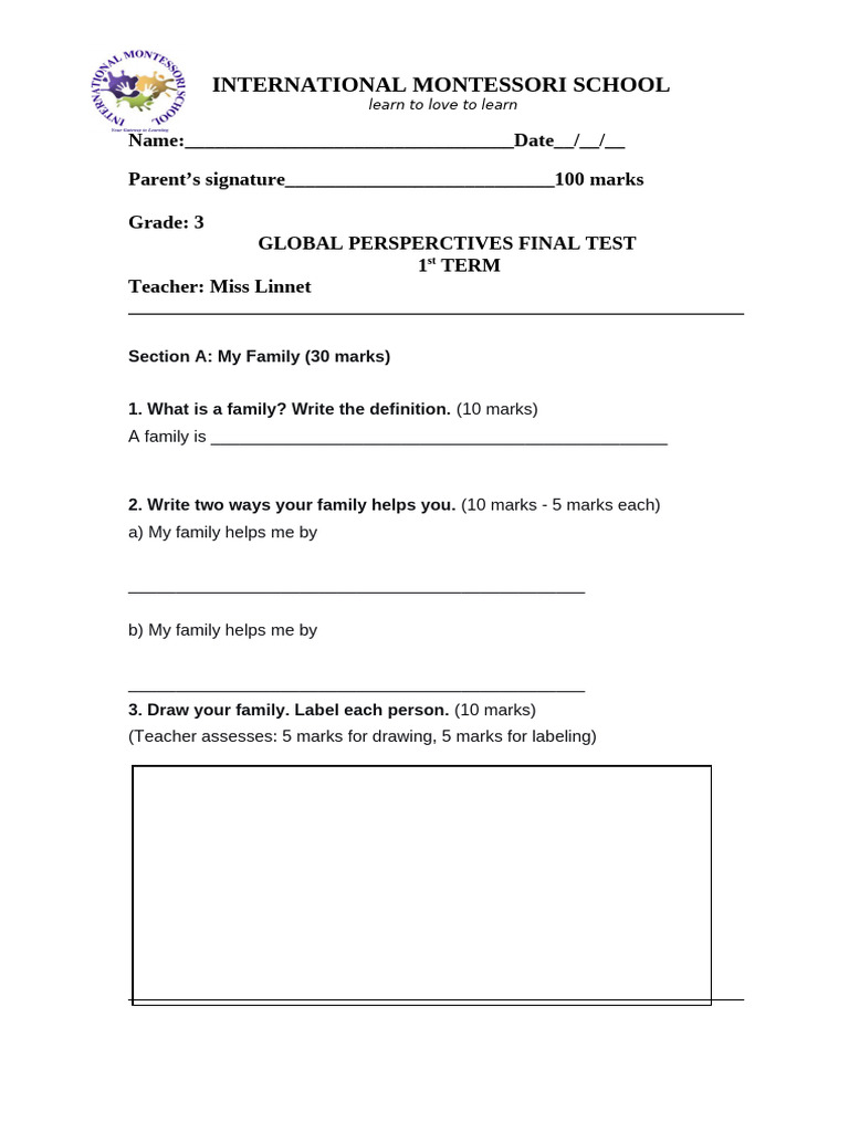 Grade 3 Final Global Persperctives April | PDF