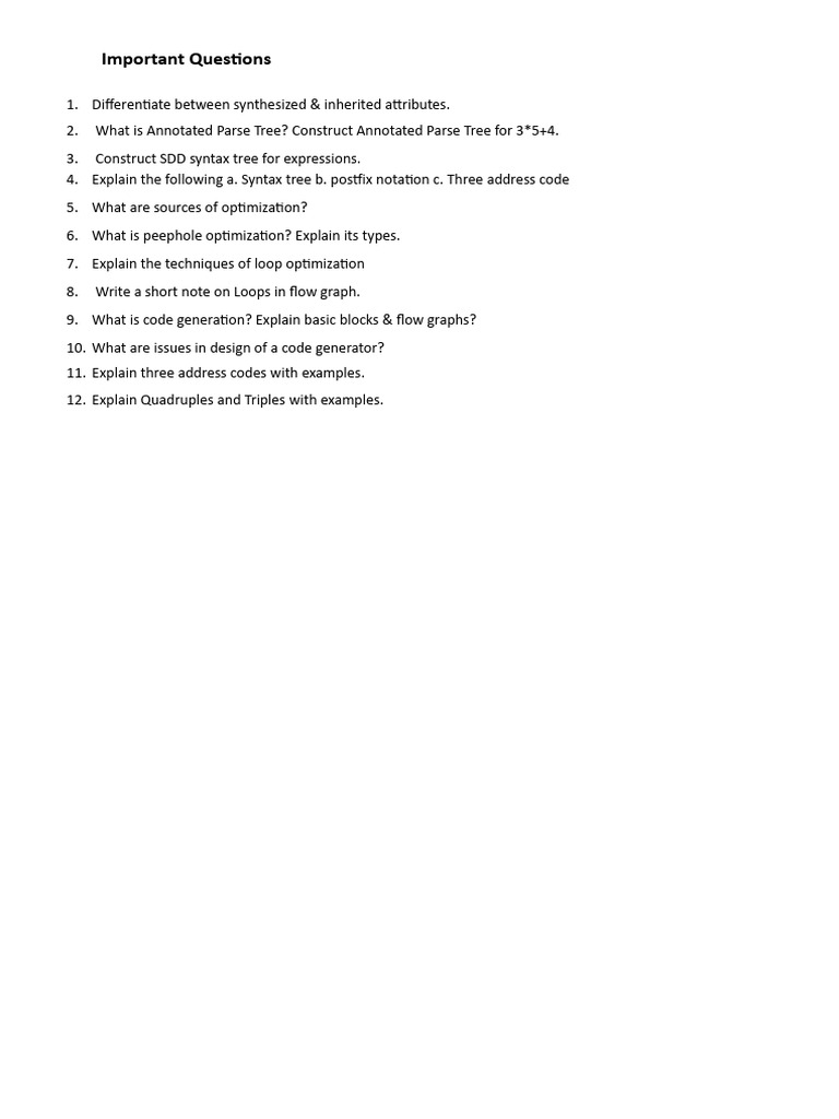 Imp Questions | PDF