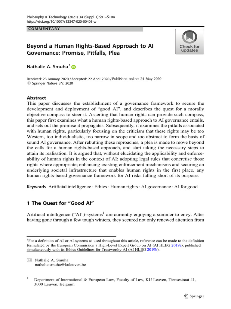 Beyond a Human Rights-Based Approach to AI | PDF | Human Rights ...