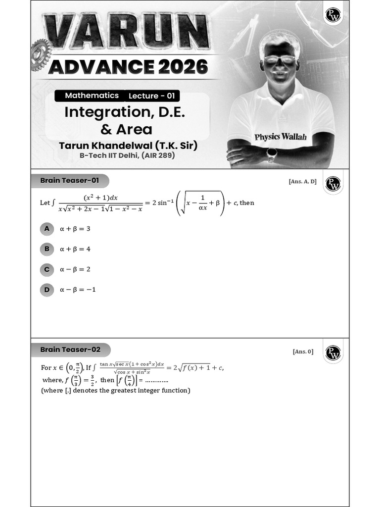 Integral Calculus Final | PDF | Function (Mathematics) | Mathematical ...